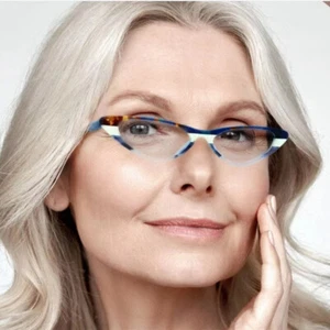 Damen Cat Eye Blaulicht blockierende Lesebrille kleines Gestell klare Gläser CA - Bild 1 von 21