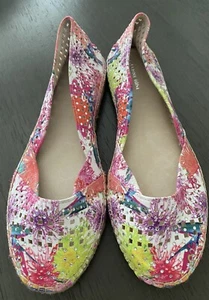 Gianni Bini Shoes Multicolor Slip-On Rope, Open Work, Bling WOMEN'S 10M NEW - Picture 1 of 6