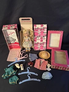 1950’s Vogue Ginny Doll Walks Blonde Hair Brown Eyes Boxes Accessories Pamphlet - Picture 1 of 23