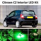 GREEN PREMIUM CITROEN C2 GT VTR 2003-2009 FULL LED Light UPGRADE Interior KIT Citroen C2