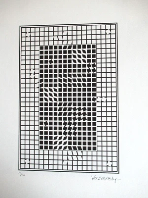 VICTOR VASARELY:  SCHÖNE LITOGRAPHIE 35x50cm Limitiert XX/500 - Bild 1 von 4