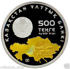 KAZAKHSTAN: 500 tenge *20 years of Independence*Ag/Au*2011*PROOF*gilded