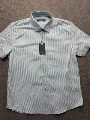 NWT Stone Rose White Sailboats Performance Wicking  4-Way Stretch Button Up 2XL - Image 1 of 4