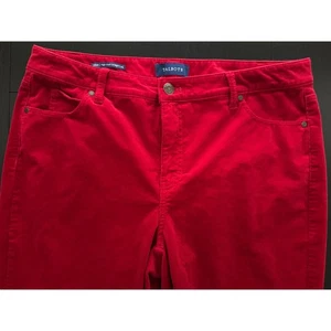Talbots Womens Corduroy Pants 14WP Petite Red High-Waist Straight Leg Holiday - Picture 1 of 12
