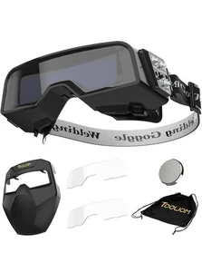 TOOLIOM Schweißerbrille WIG/MIG/ARC/Plasma automatische Verdunkelung Schutzbrille Schirm - Bild 1 von 7