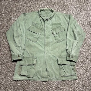 Vintage Vietnam Jungle Jacke Gr. L grün schräge Tasche 60er USN Navy Militär - Bild 1 von 14