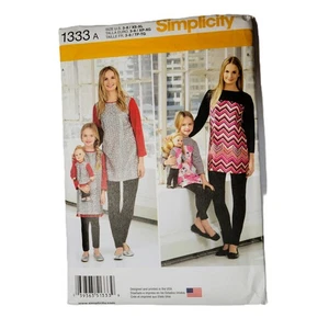 2014 Simplicity Pattern 1333 Child & Misses Tunic  Knit Leggings 3-8 XS-XL Uncut - Picture 1 of 4