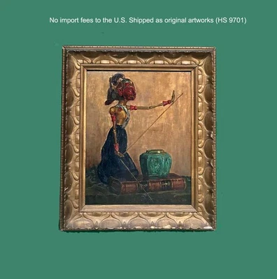 Oil Painting of Southeast Asian & Chinese Antique objects– 1932 Still Life + COA - Image 1 of 4