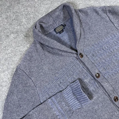 Pendleton Sweater Mens XL Blue Shawl Collar Cardigan Merino Wool Cotton Knit - Image 1 of 4