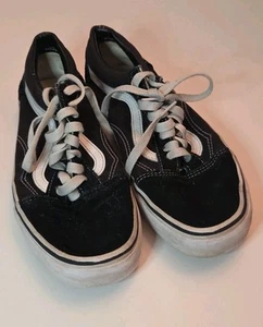 Black Vans Old School Size Womens 9 Mens 7.5 - Picture 1 of 8
