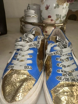 Zapatillas Golden Goose May Talla 38EU Tono Azul Y Dorado Marca De Lujo Foto 1 de 4