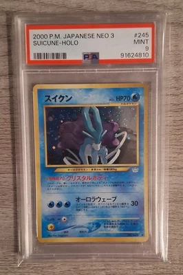 PSA 9 MINT Suicune Holo #245 Pokemon Japanese Neo - Image 1 of 2