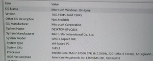 MSI  GP63 Leopard 8RE-077 15.6" (256GB SSD, Intel Core i7 (8th Gen),... - Picture 1 of 6