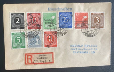 1948 Berlin Germany Postwar Provisional Stamps Cover Locally Used - Image 1 of 2