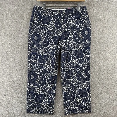 Pantalones de vestir para mujer Lands' End talla 8 pequeños azules blancos florales tiro medio nuevos con etiquetas Foto 1 de 4