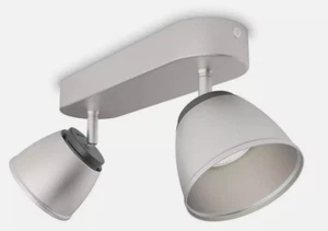Philips LED Deckenleuchte 2x4W/230V Silber 660lm Schwenkbar Spot 13,7x25,8x8,8cm - Bild 1 von 1