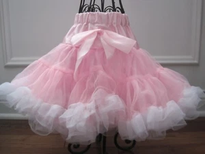 NEW PETTISKIRT TUTU Pink White Skirt Dress Dance dress up costume girl Easter - Picture 1 of 4