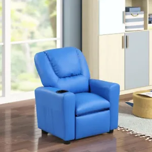 Marisa Youth Recliner Chair with Cup Holder and PU Leather Upholstery Single Cou - Picture 1 of 24