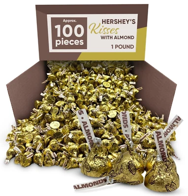 Hershey's Kisses Milk Chocolate With Almonds, Bulk & Delicious Candy (1 Pound) - Image 1 of 4