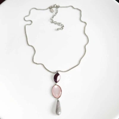 Collar Colgante Lágrima Piedra Chicos 24" Elegante Mujer Primavera Vacaciones Joyería Foto 1 de 4