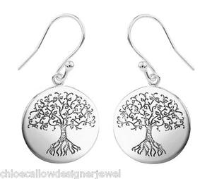 1x Paar 925 kleine Sterling Silber Lebensbaum Ohrhänger + Geschenktüte - Bild 1 von 1