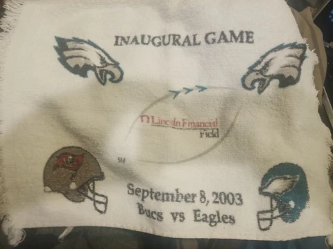 lincoln financial field inaugural first game 9/8/03 philadelphia eagles towel Cover
