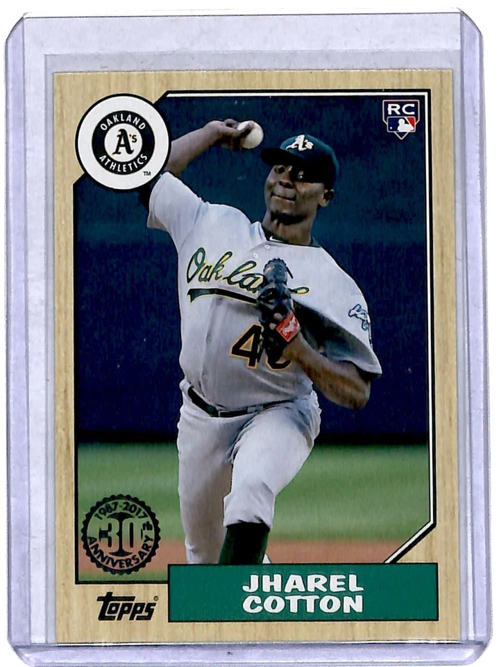 2017 Topps 1987 Baseball Jharel Cotton Rookie Oakland Athletics #87-200 - Image 1 of 2