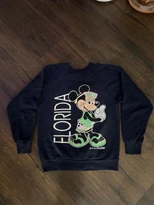 VTG 80s/90s Disney Velva Sheen Sweatshirt WDW Mickey Florida Raglan - Picture 1 of 11