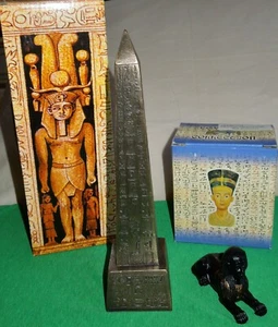Top Collection The Egyptian Collection Brass Obelisk-MBZ & Androsphinx, MIB - Picture 1 of 9