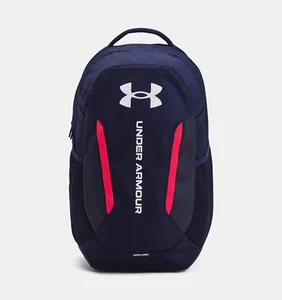Under Armour UA Hustle 6.0 Unisex OSFM 16" Laptop Backpack, MN Navy/Red/White - Picture 1 of 14