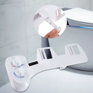 Hot Cold Toilet Seat Attachment Self-Clean Water Spray Mechanical Bidet - Picture 1 of 11