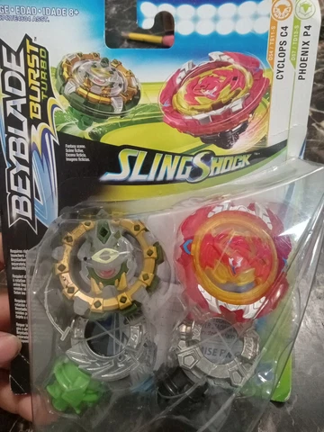 Beyblade Burst Turbo Slingshock Dual Pack Cyclops C4 Plus Revive Phoenix P4.  i4 Cover