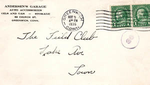 Greenwich CT Connecticut Andersens Garage Oil Gas Postal Cover - Picture 1 of 3