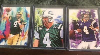 Brett Farve 3 card lot Ltd sketch cards by the artist Q Only 25 Of Each Made - Image 1 of 4