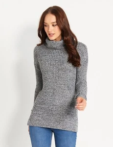DOTTI Grey Jumper Sweater Cowl Turtle Neck SIZE M Pullover - Picture 1 of 6