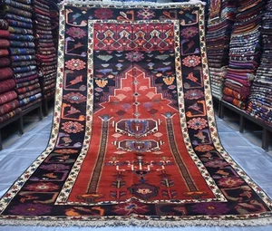Antique Afghan Tribal Baluchi Area Rug 5x7 Hand Knotted Oriental Wool Carpet -RT - Imagen 1 de 10