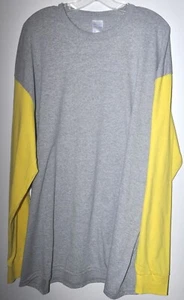 Long Sleeve Tee Soft Knit Color Block Gray & Yellow Men's Size 3XL NWOT - Picture 1 of 3