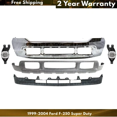Front Bumper Chrome & Fog Lights Kit For 1999-2004 Ford F-250 Super Duty and 350 — 第 1/4 张图片