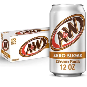 A&W Cream Soda Zero Sugar, 12 Fl Oz Cans, 12 Pack - Picture 1 of 9