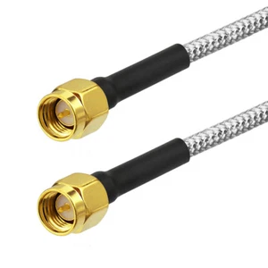 SMA Male to SMA Male Straight 0.141" RG402 Semi Rigid Coaxial Pigtail Cable 20cm - Picture 1 of 2