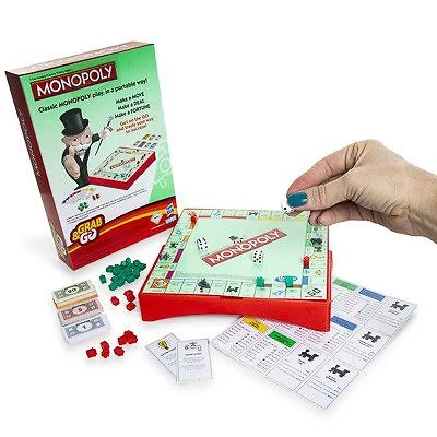 Monoply Grab & Go Travel Version Hasbro Game w - Image 1 of 1