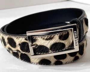 Cinturón Nine West Pelo de Poni Cuero Teñido Marrón Blanco Manchado Mujeres Talla S Western - Imagen 1 de 5