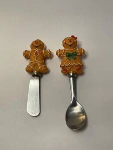 GINGERBREAD BOY & GIRL, Spoon And Spreader Set, HOLIDAY -Christmas - Picture 1 of 3