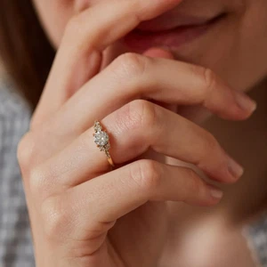 IGI Lab Grown 14K Yellow Gold Round Cut Diamond Engagement Ring 1.35 Ct - Picture 1 of 15