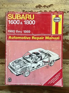 SUBARU 1600 & 1800 1980-1989 Haynes Repair Manual, Service Guide - Foto 1 di 2