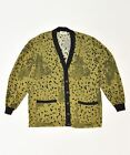 FASCINO Womens Cardigan Sweater UK 14 medium Khaki Spotted Viscose Vintage RU15