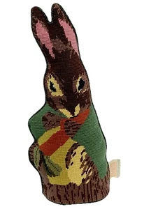 Vintage Peter Rabbit Wolle Nadelspitze Samt Katha Diddle Überwurf Kissen Ostern 15,5 Zoll - Bild 1 von 10