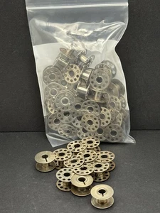 Mixed Lot of 50 Vintage Metal Sewing Machine Bobbins Germany Japan & Unbranded - Picture 1 of 7