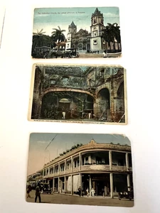 3 Panama Postcards Colon R.P. Cathedral Church Ancon C.Z. Ruins Cristobal C.Z. - Picture 1 of 8