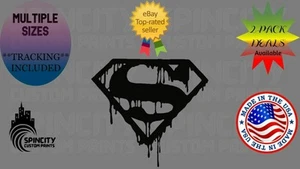 Calcomanía de vinilo Superman con logotipo de goteo para ventana de automóvil grande para computadora portátil parachoques monopatín pegatina - Imagen 1 de 11